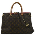 LOUIS VUITTON Pallas MM Monogram Canvas Shoulder Bag Brown