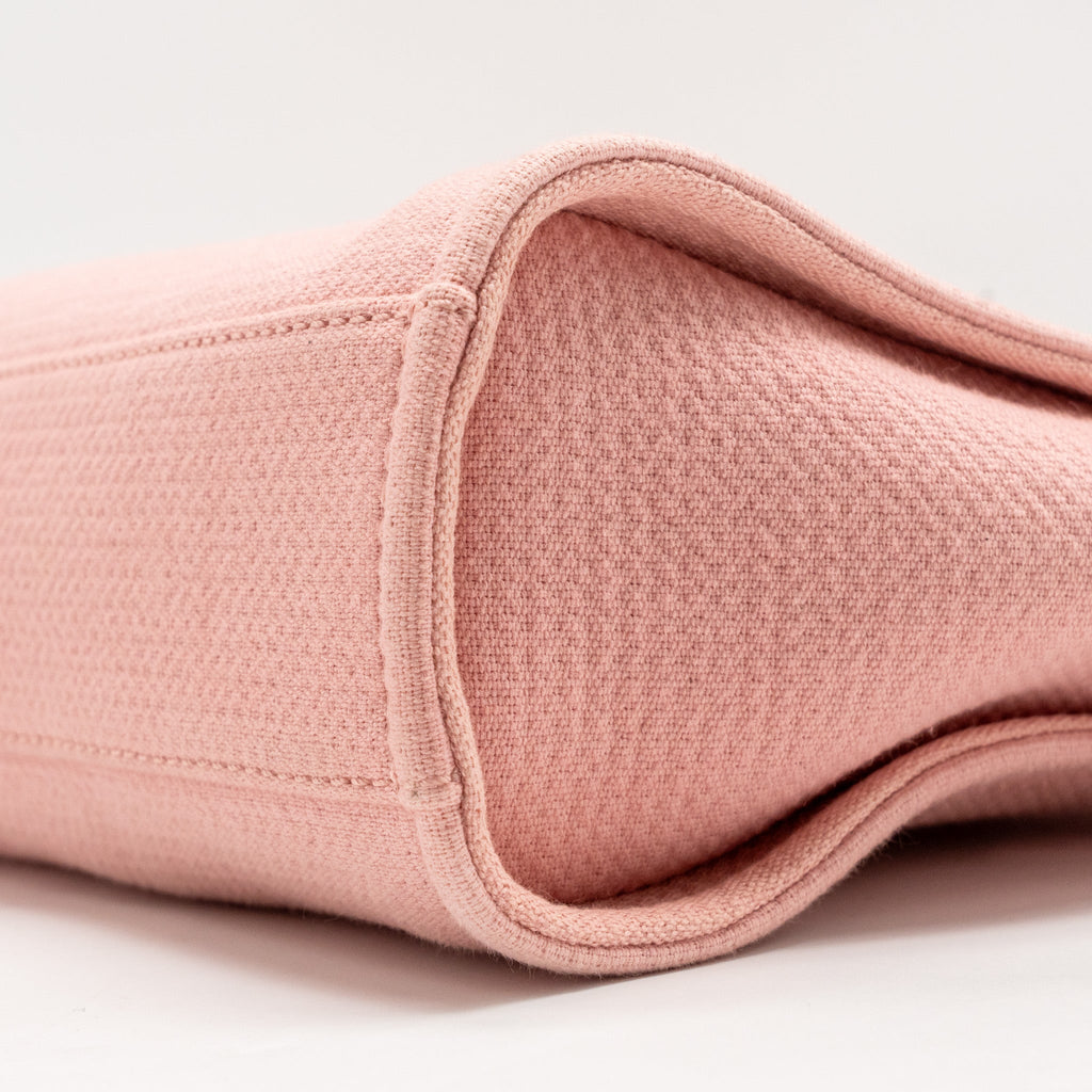 Chanel Deauville Pm Tote Bag Canvas Pink  (microchip)