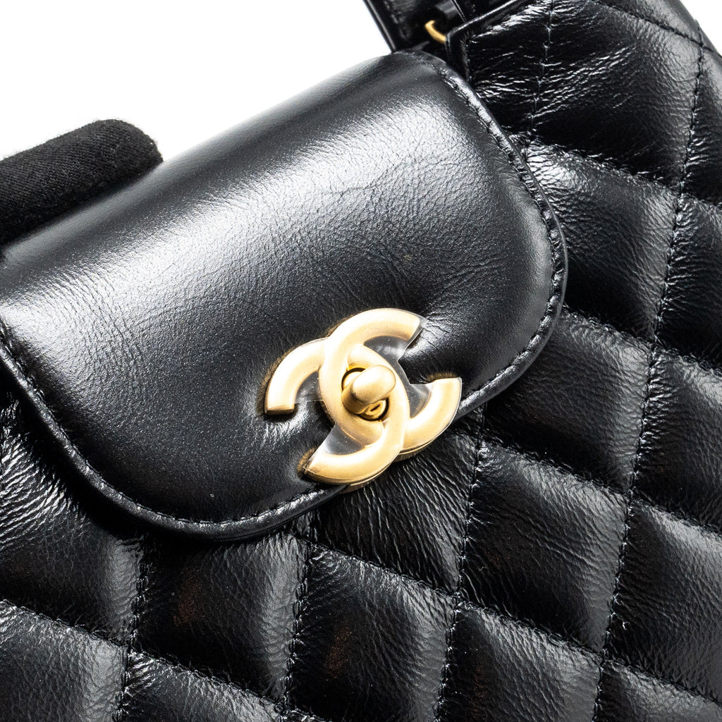 Chanel Mini Kelly Shopping Tote Bag Calfskin Black  (Microchip)