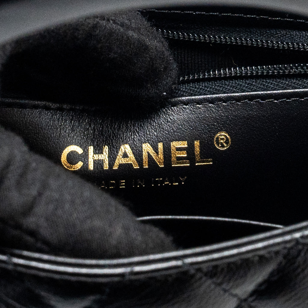 Chanel Mini Kelly Shopping Tote Bag Calfskin Black  (Microchip)
