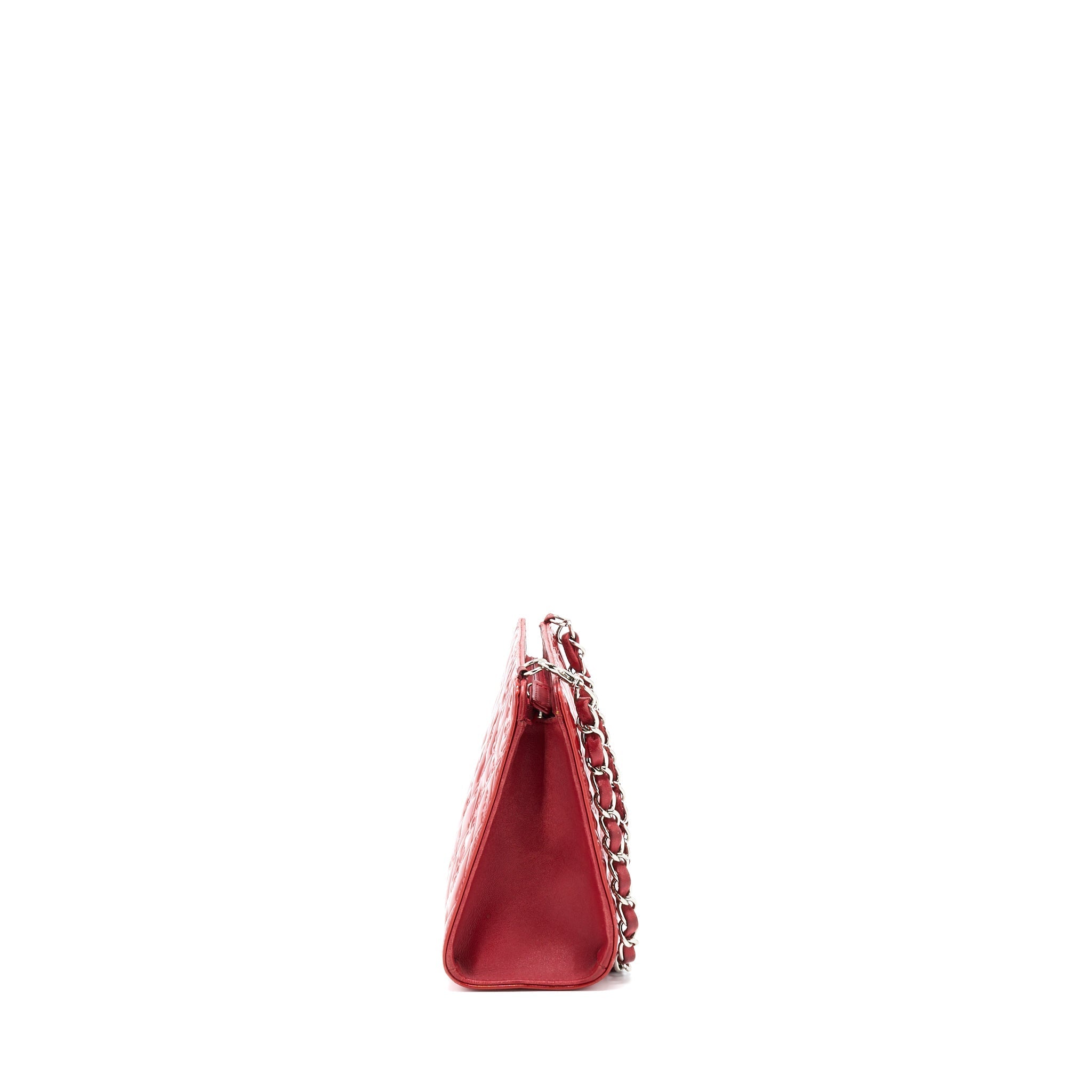 Chanel Vintage Leather Charm Printed Chain Shoulder Bag Red