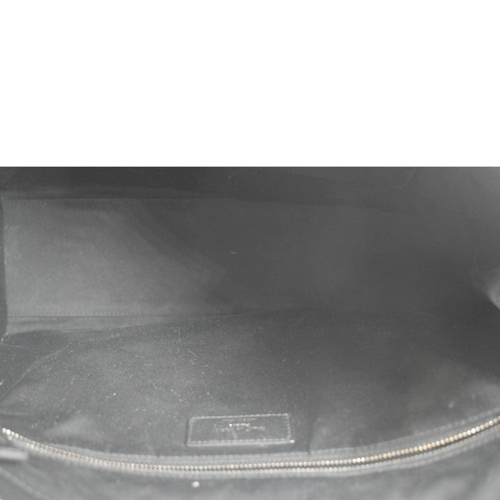 YVES SAINT LAURENT Niki Large Crinkle Leather Shopper Tote Bag Black