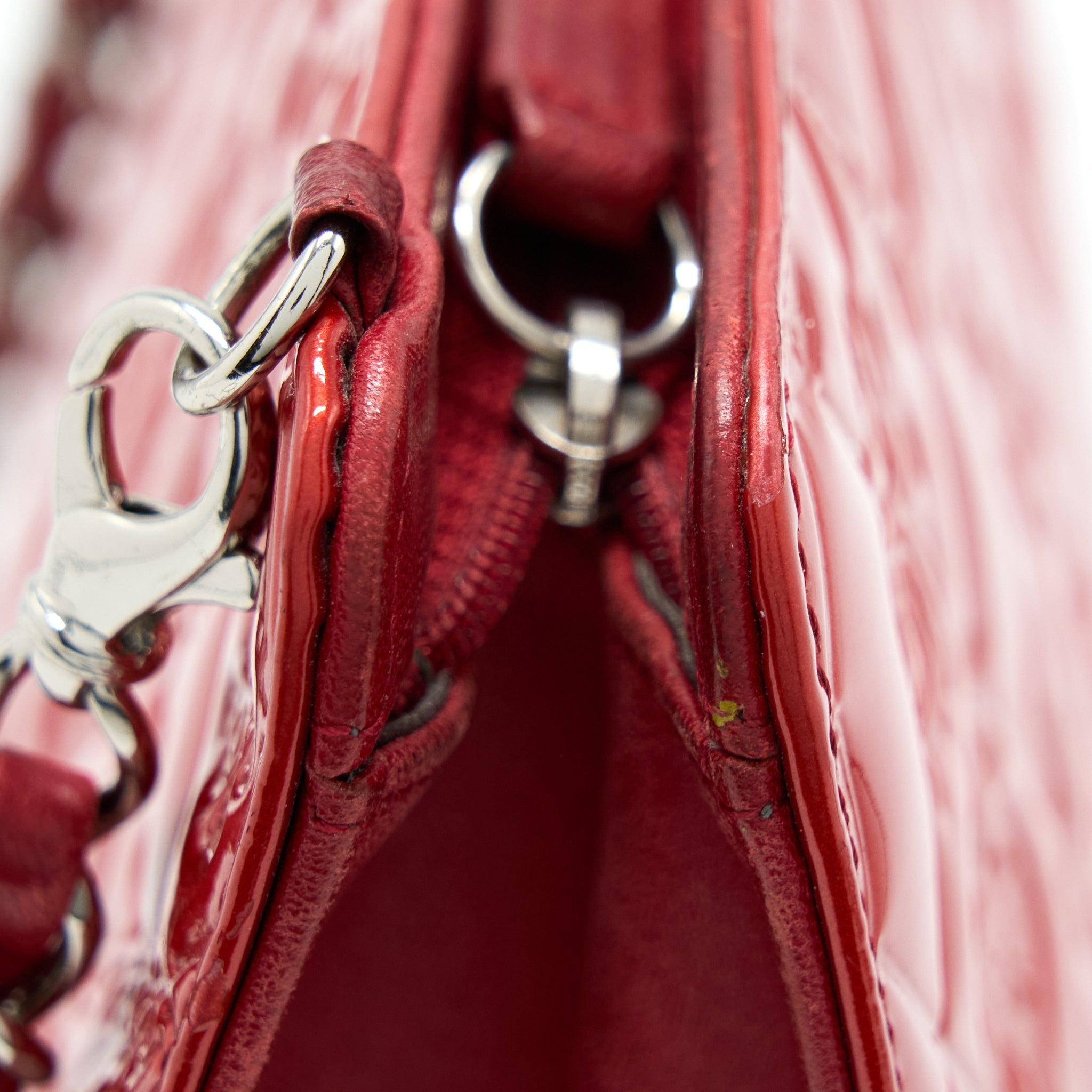 Chanel Vintage Leather Charm Printed Chain Shoulder Bag Red