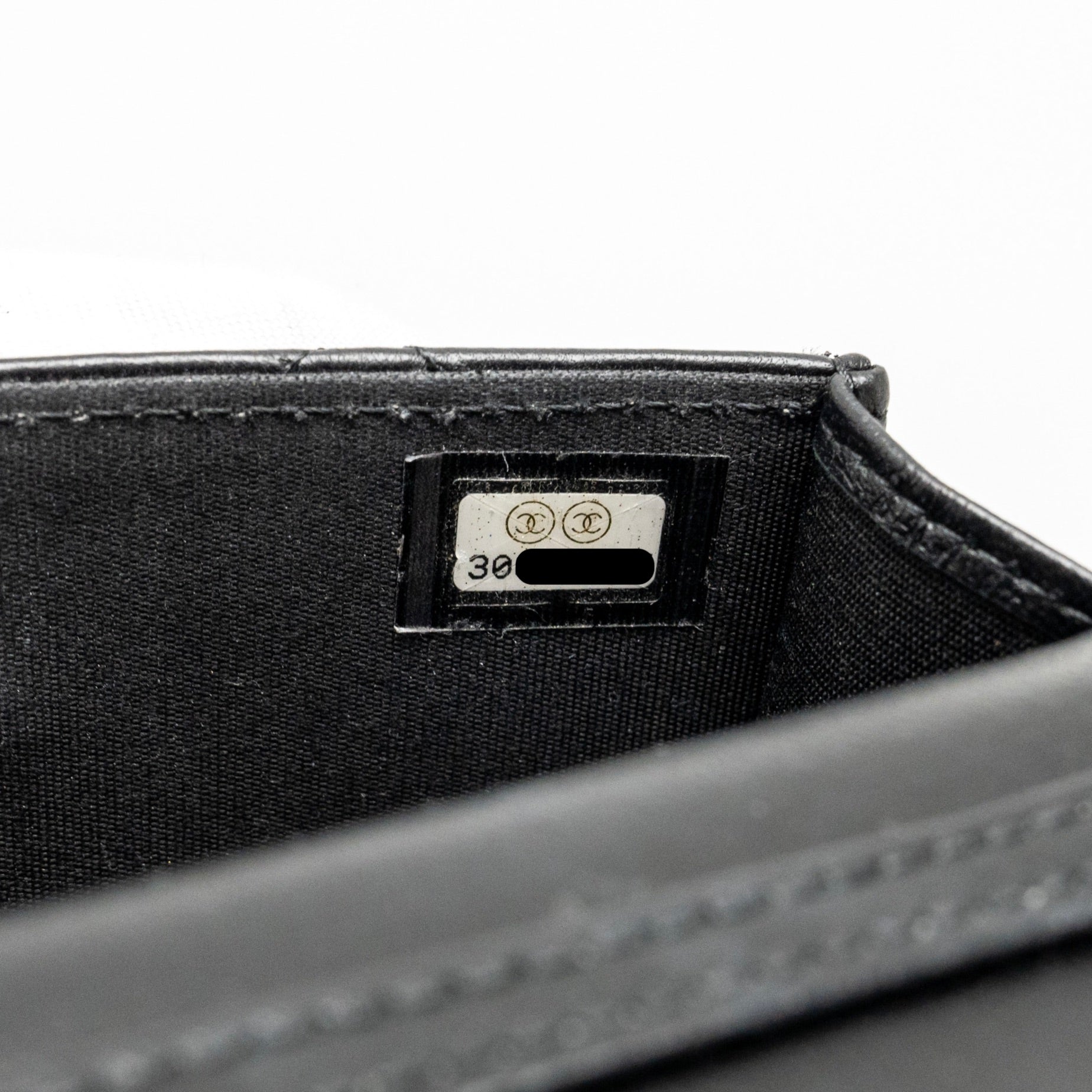Chanel Zirconium Flap Clutch/Card Holder with Chain Lambskin Black