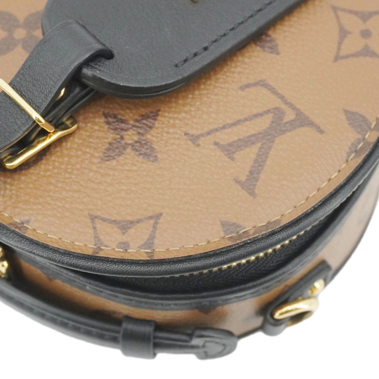 LOUIS VUITTON Mini Boite Chapeau Reverse Monogram Canvas Shoulder Bag Brown