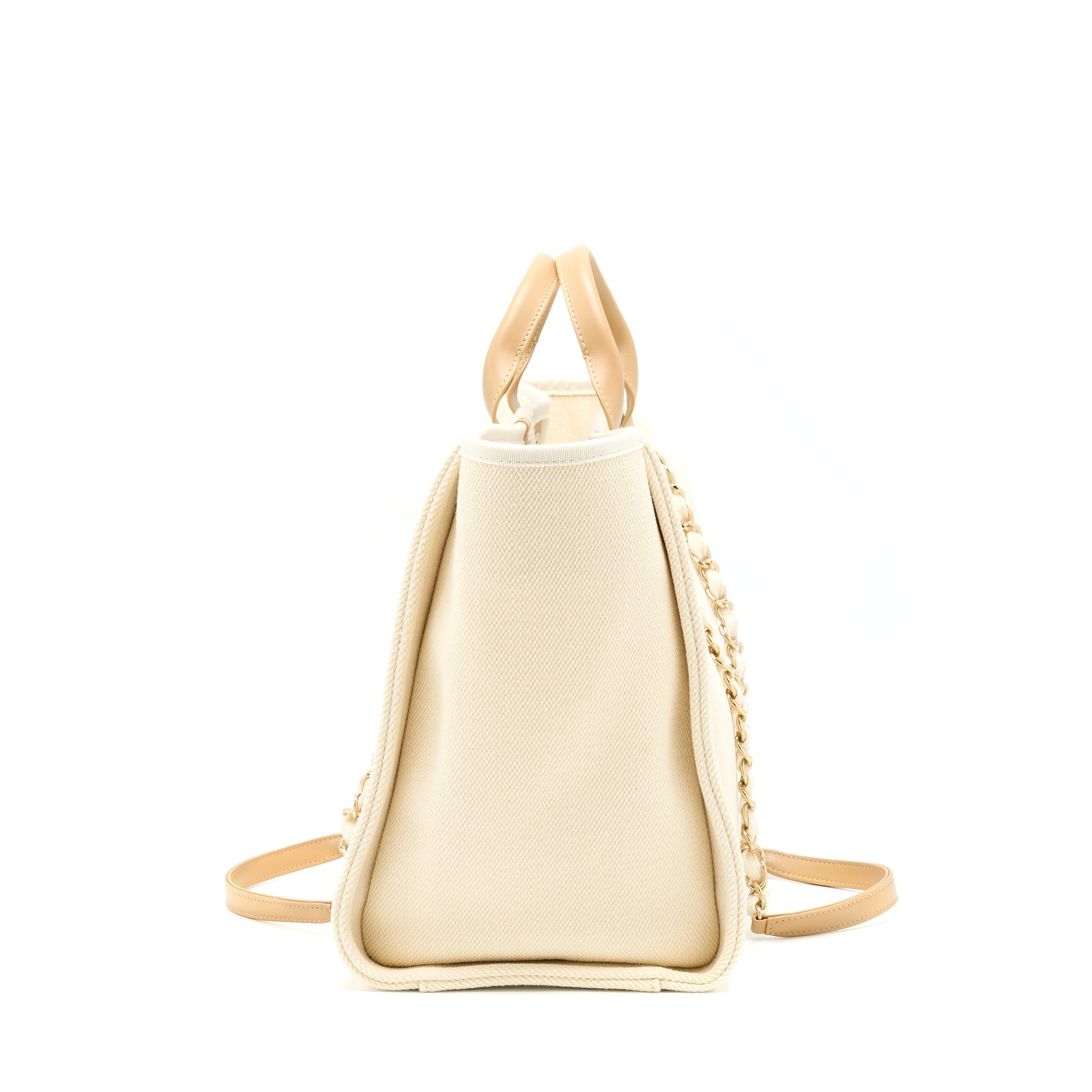 Chanel Deauville Pearl Tote Canvas