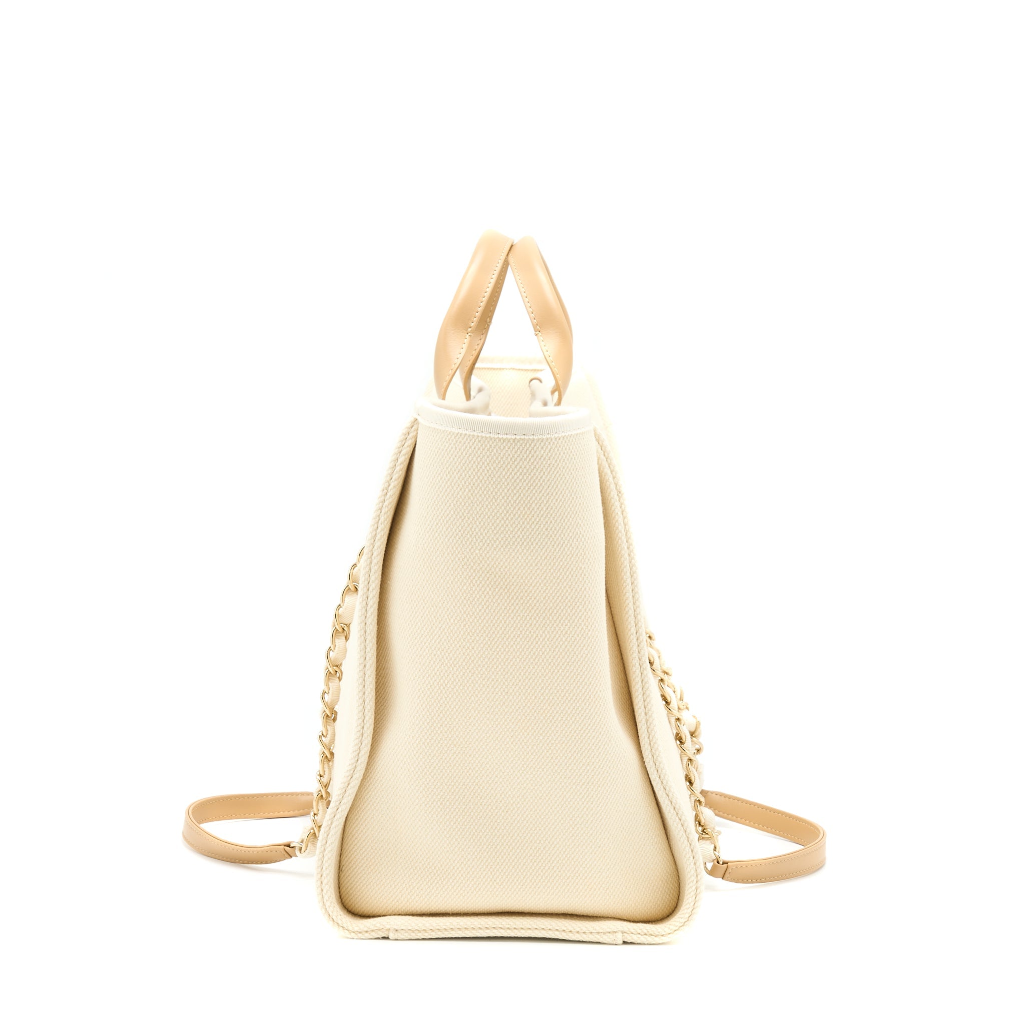 Chanel Deauville Pearl Tote Canvas
