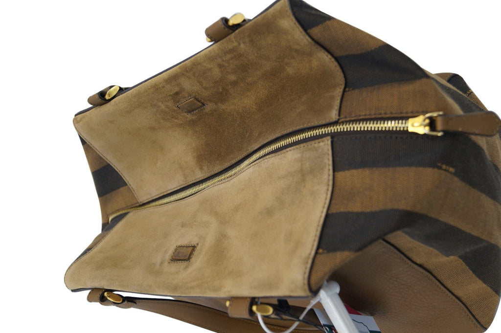 Fendi Pecan Canvas Leather Black/Brown Shoulder Bag