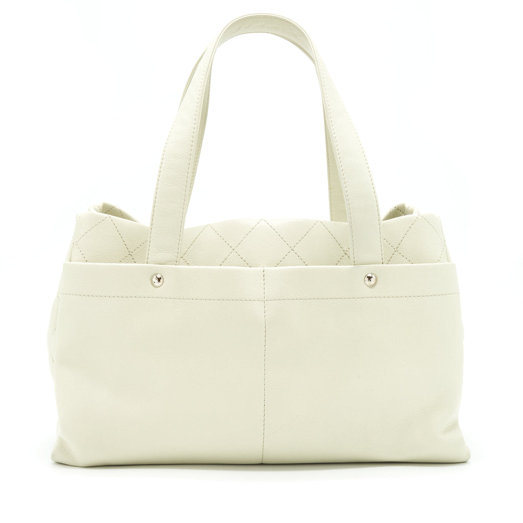 Chanel Large Shopping Tote Bag Caviar Ivory