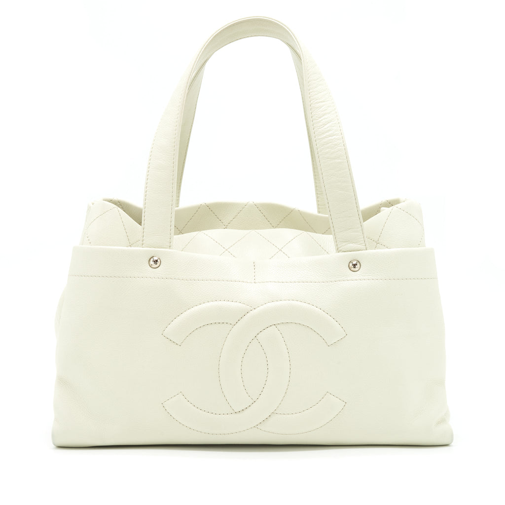 Chanel Large Shopping Tote Bag Caviar Ivory