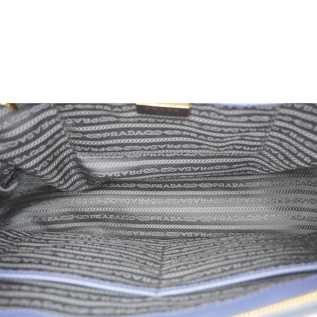 PRADA Galleria Double-Zip Large Saffiano Lux Leather Tote Bag Blue