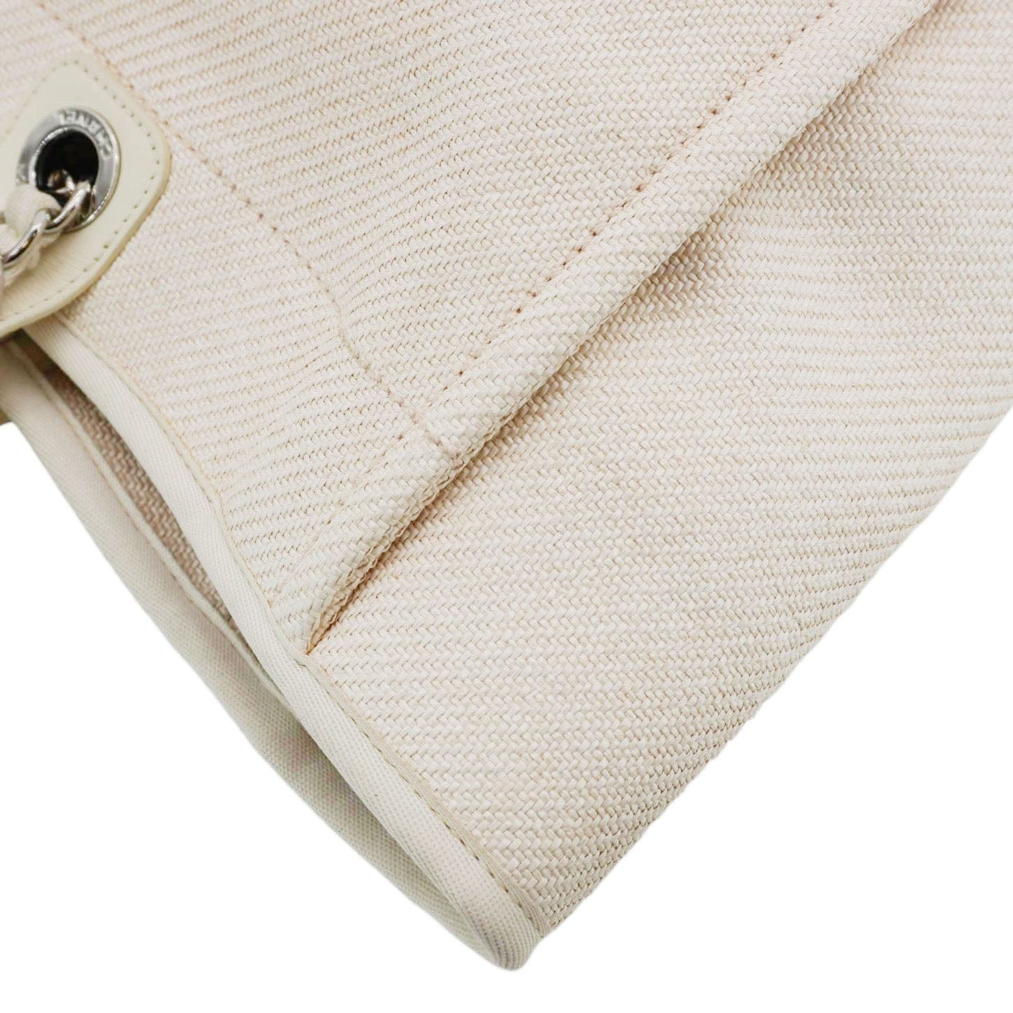 CHANEL Deauville Large Raffia Mixed Fibers Tote Bag Cream