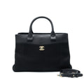 Chanel Suede Leather Tote Bag Black L