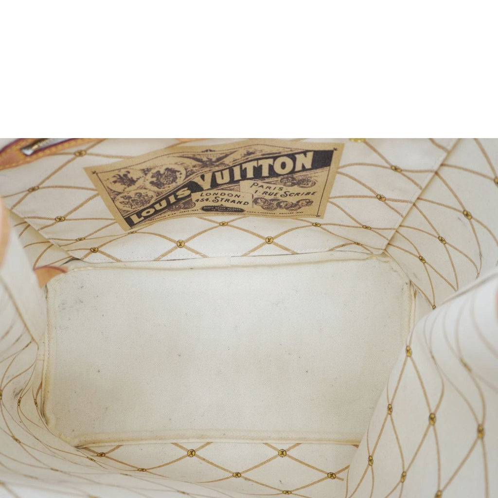 LOUIS VUITTON Neverfull Summer Trunk Damier Azur Shoulder Bag White