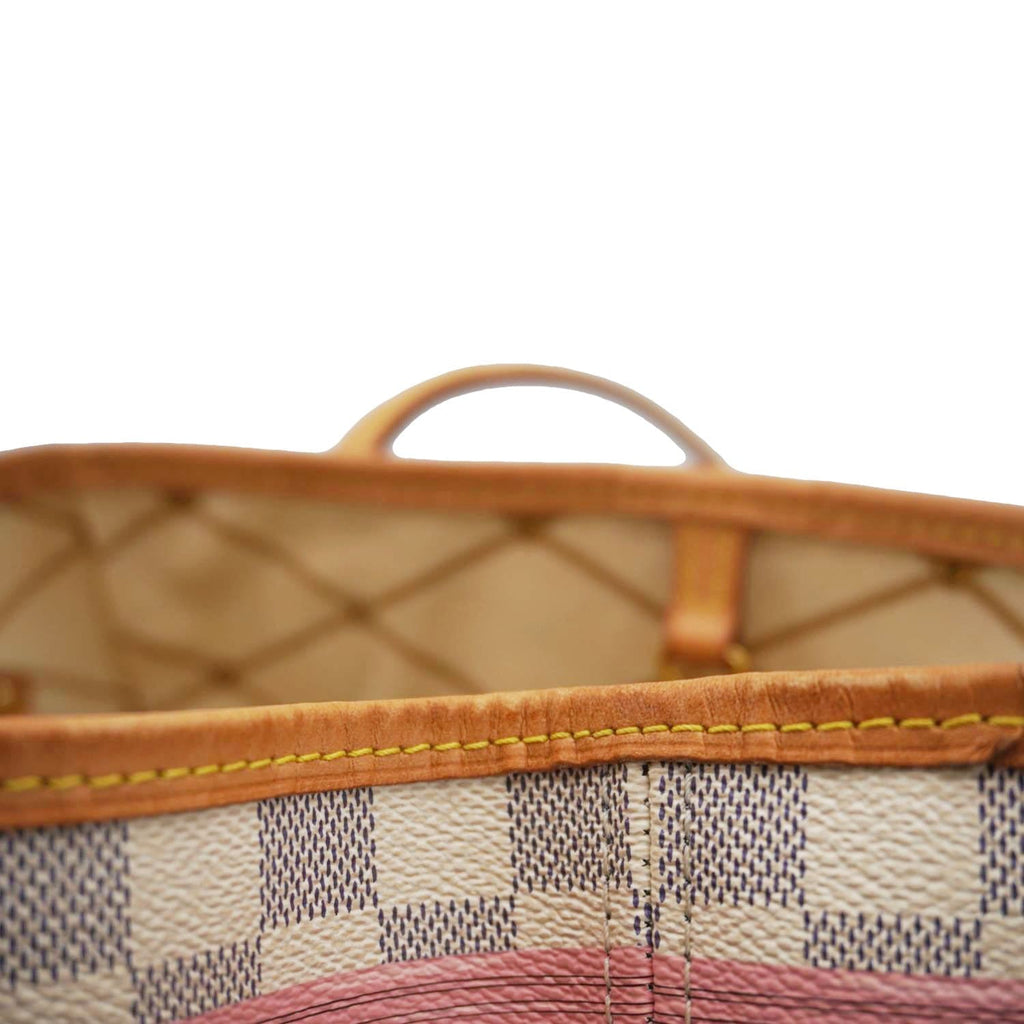 LOUIS VUITTON Neverfull Summer Trunk Damier Azur Shoulder Bag White
