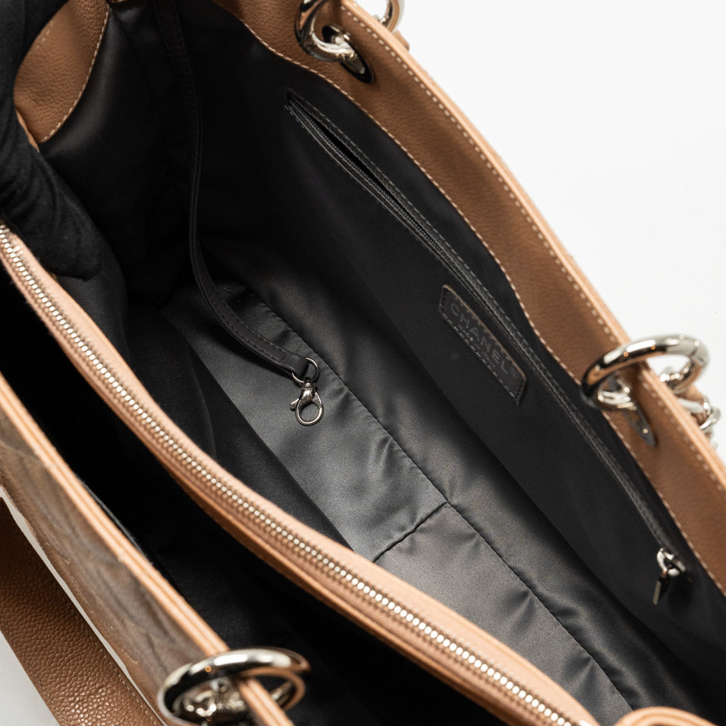 Chanel XL Grand Shopping tote Bag Caviar Dark Beige