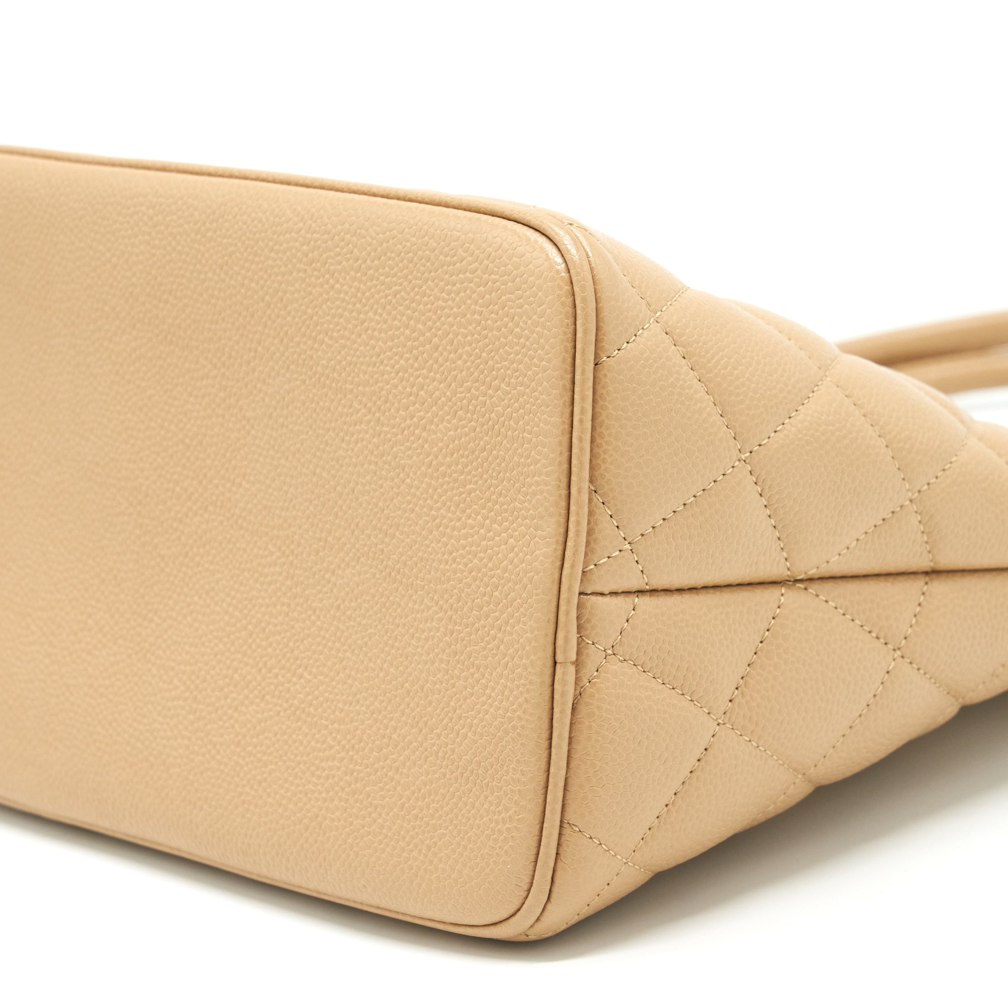 Chanel Vintage Medallion Tote Bag Caviar Beige