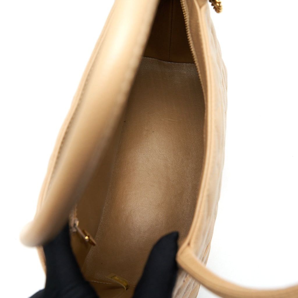 Chanel Vintage Medallion Tote Bag Caviar Beige
