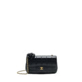 Chanel Camellia Mini Flap shoulder Bag Lambskin black
