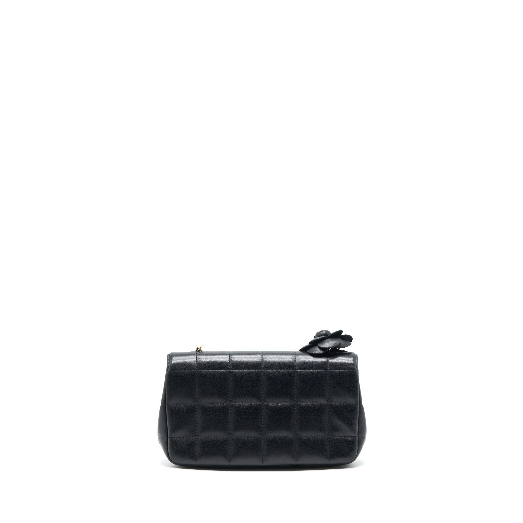 Chanel Camellia Mini Flap shoulder Bag Lambskin black