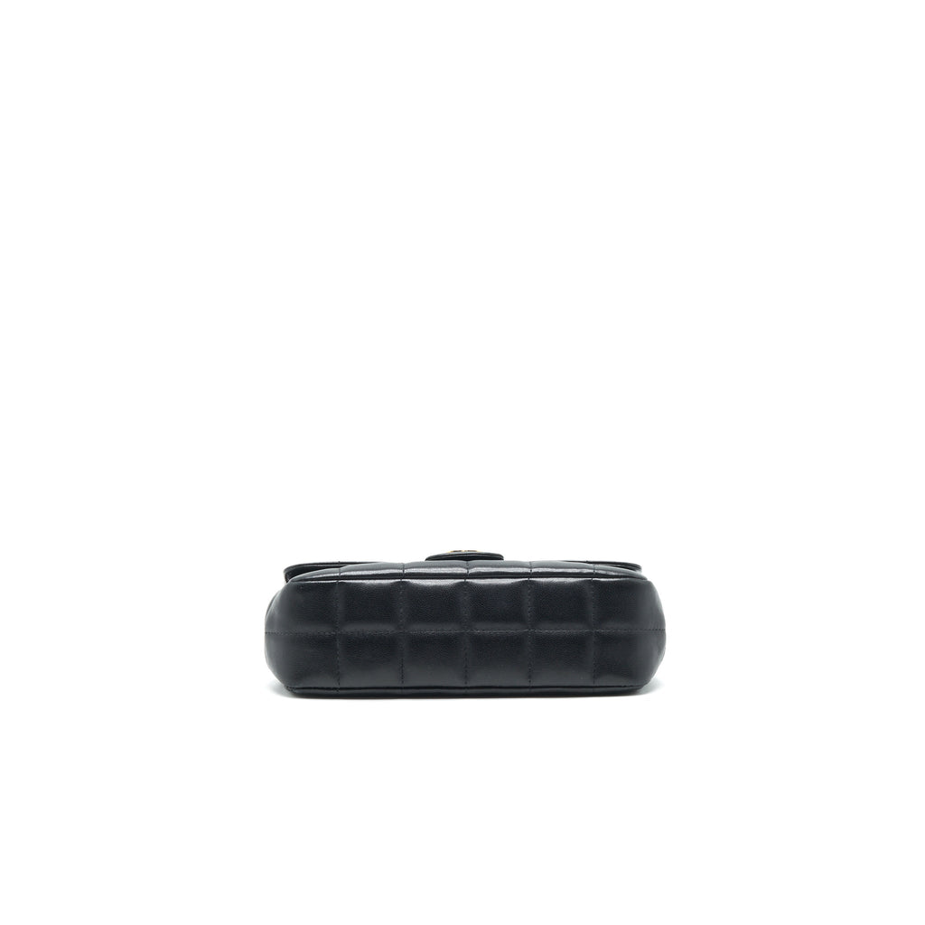 Chanel Camellia Mini Flap shoulder Bag Lambskin black