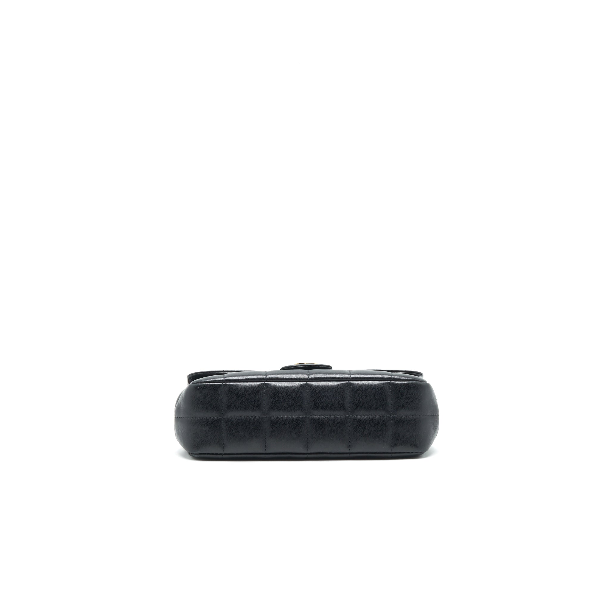 Chanel Camellia Mini Flap shoulder Bag Lambskin black