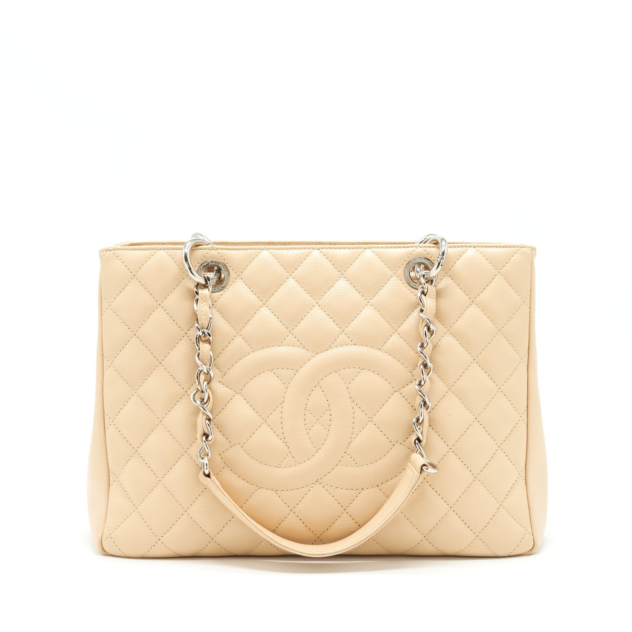 Chanel Grand Shopping Tote Bag Caviar Beige