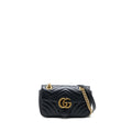 Gucci Small Marmont Shoulder Bag Calfskin Black