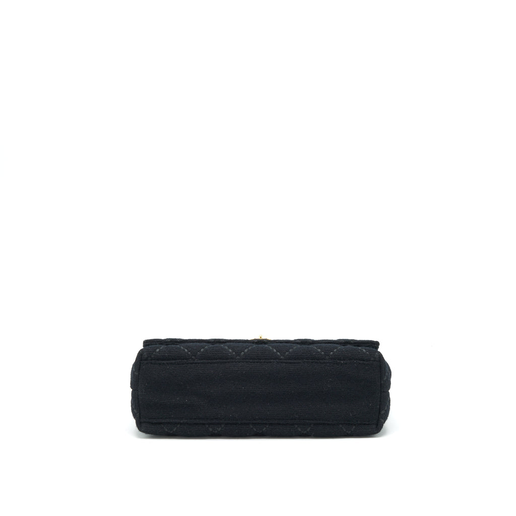 Chanel Vintage Shoulder Bag fabric Black  With An Extra Bag Charm