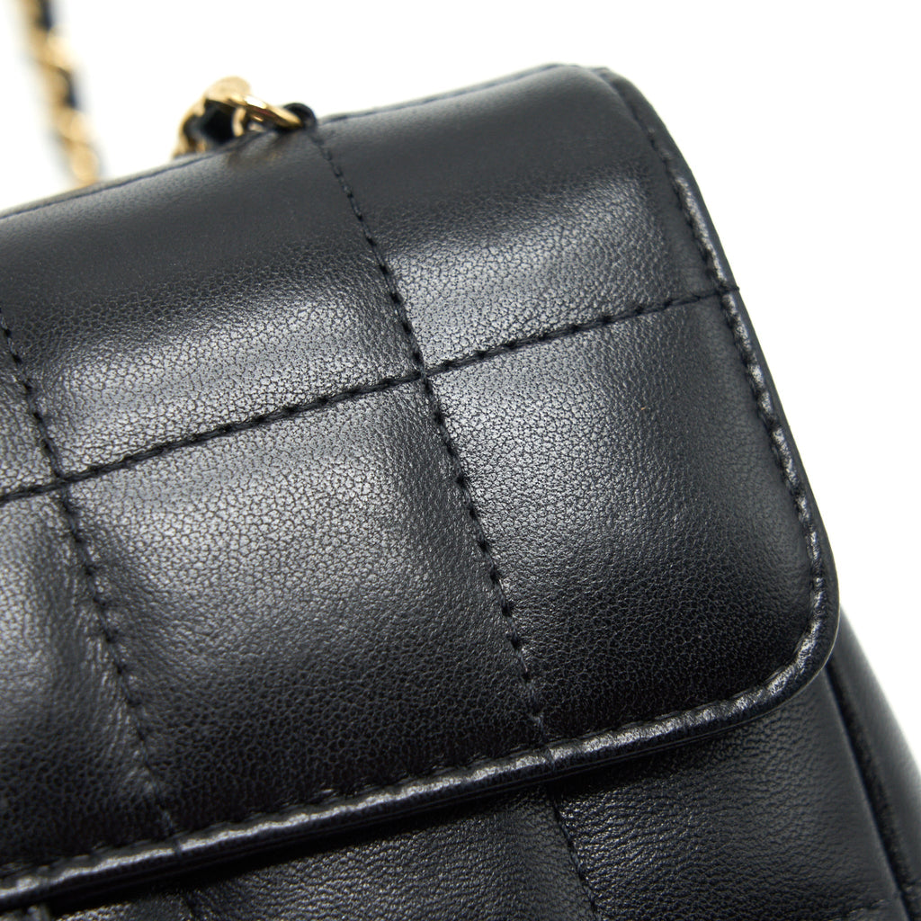 Chanel Camellia Mini Flap shoulder Bag Lambskin black