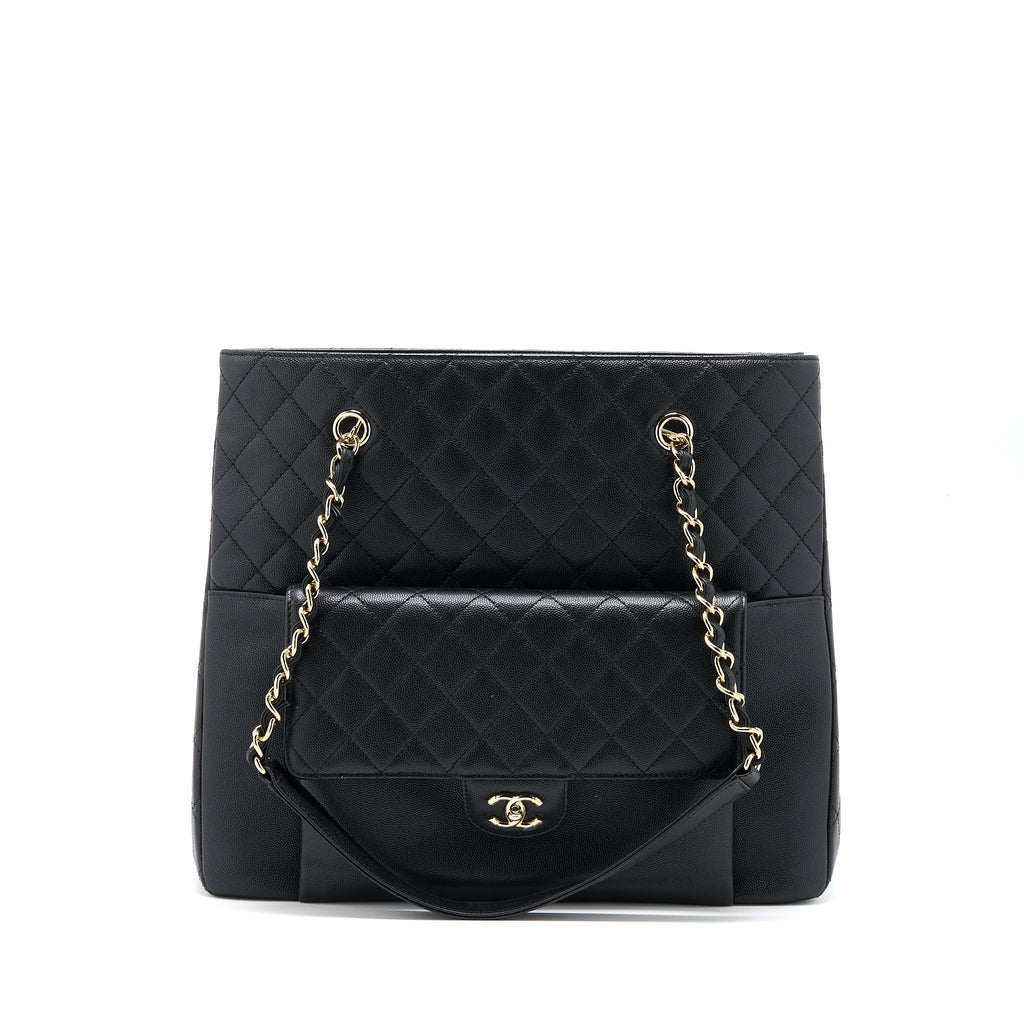 Chanel 19C Large Shopping Tote Bag Caviar Black L