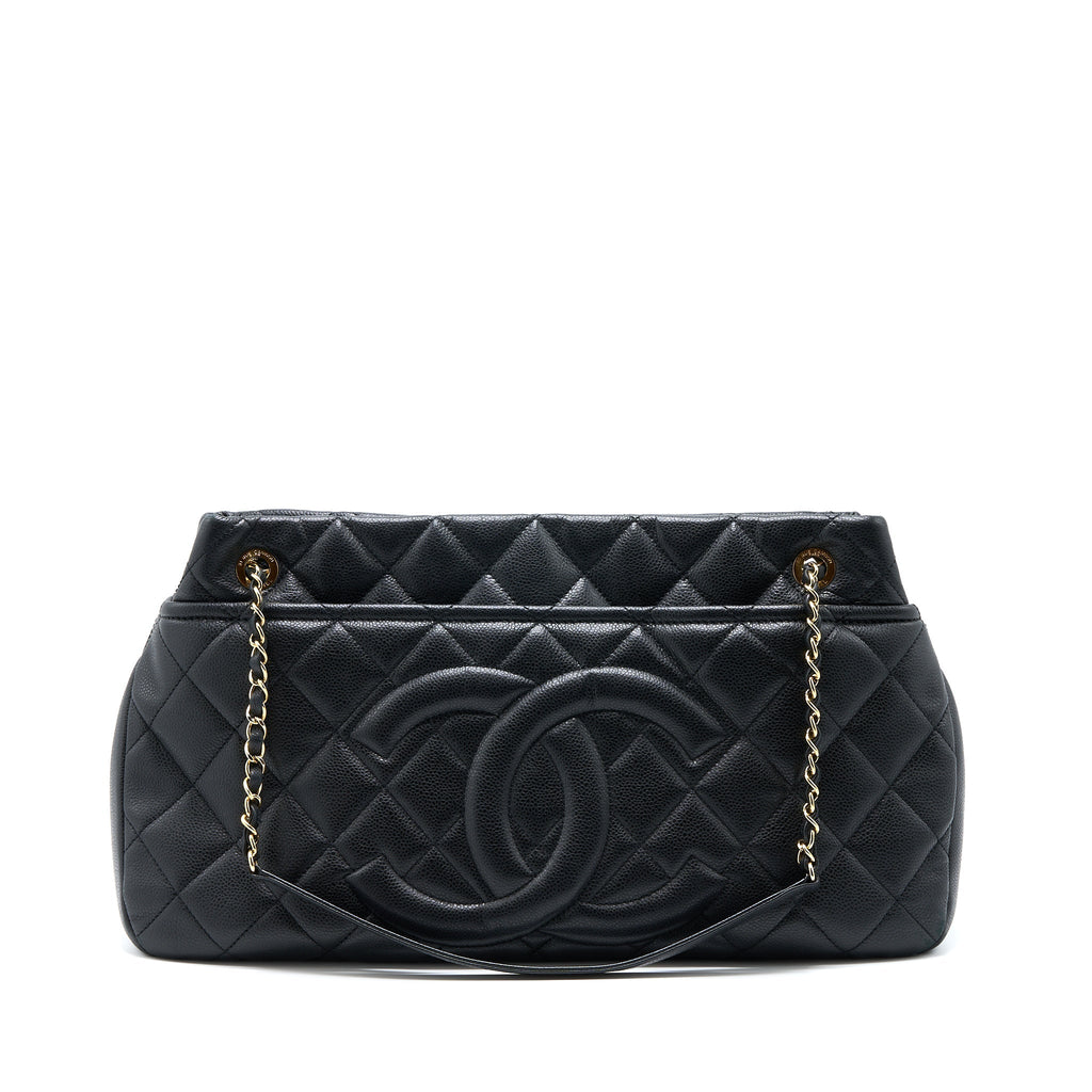 Chanel Matelasse Chain Tote Bag Caviar Black