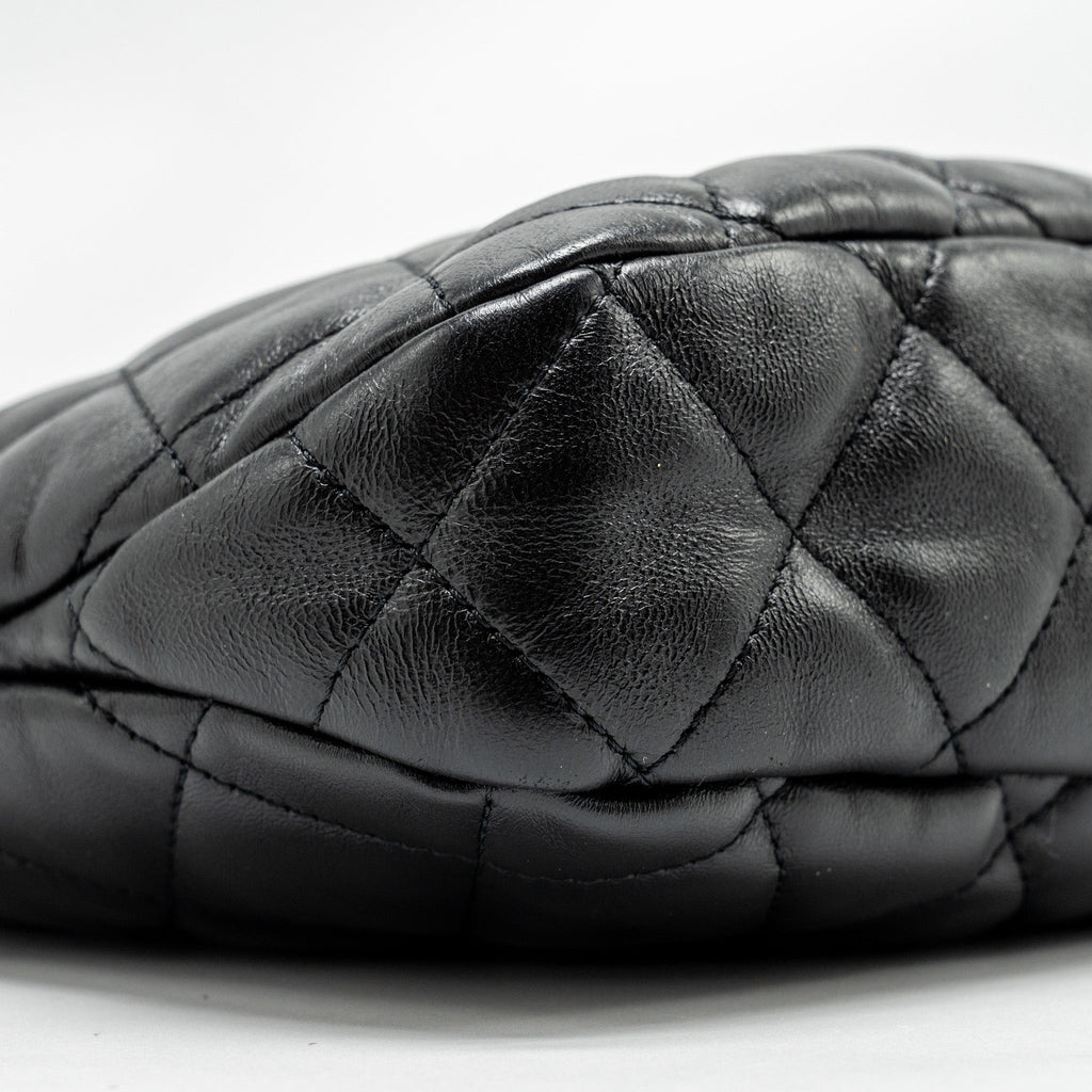 Chanel 22K Hobo Shoulder Bag Lambskin Black  (Microchip)