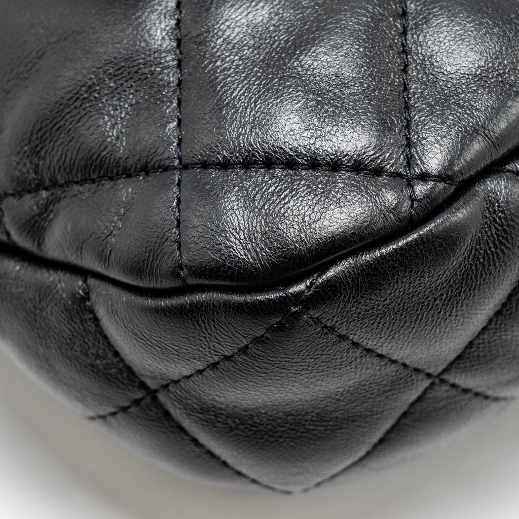 Chanel 22K Hobo Shoulder Bag Lambskin Black  (Microchip)