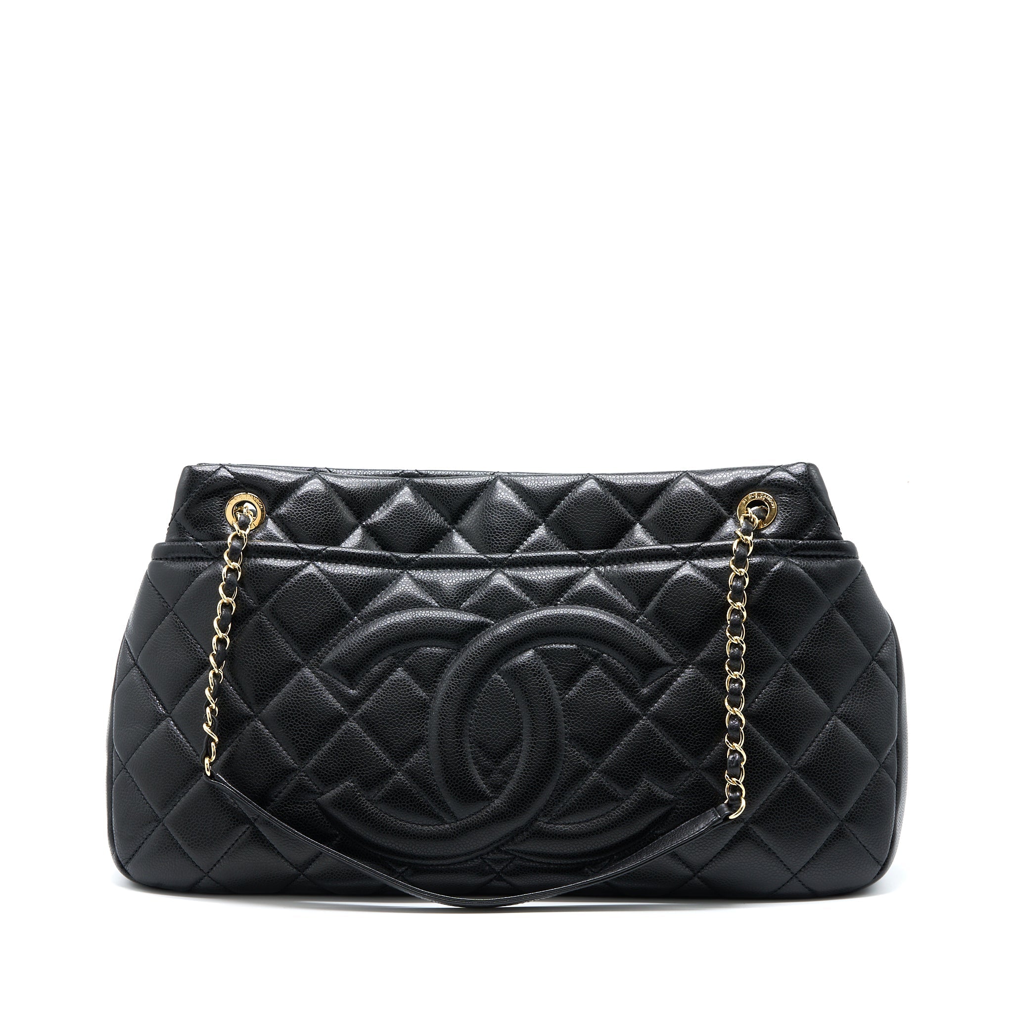 Chanel Matelasse Chain Tote Bag Caviar Black