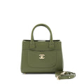 Chanel Small Top Handle Tote Calfskin Green L