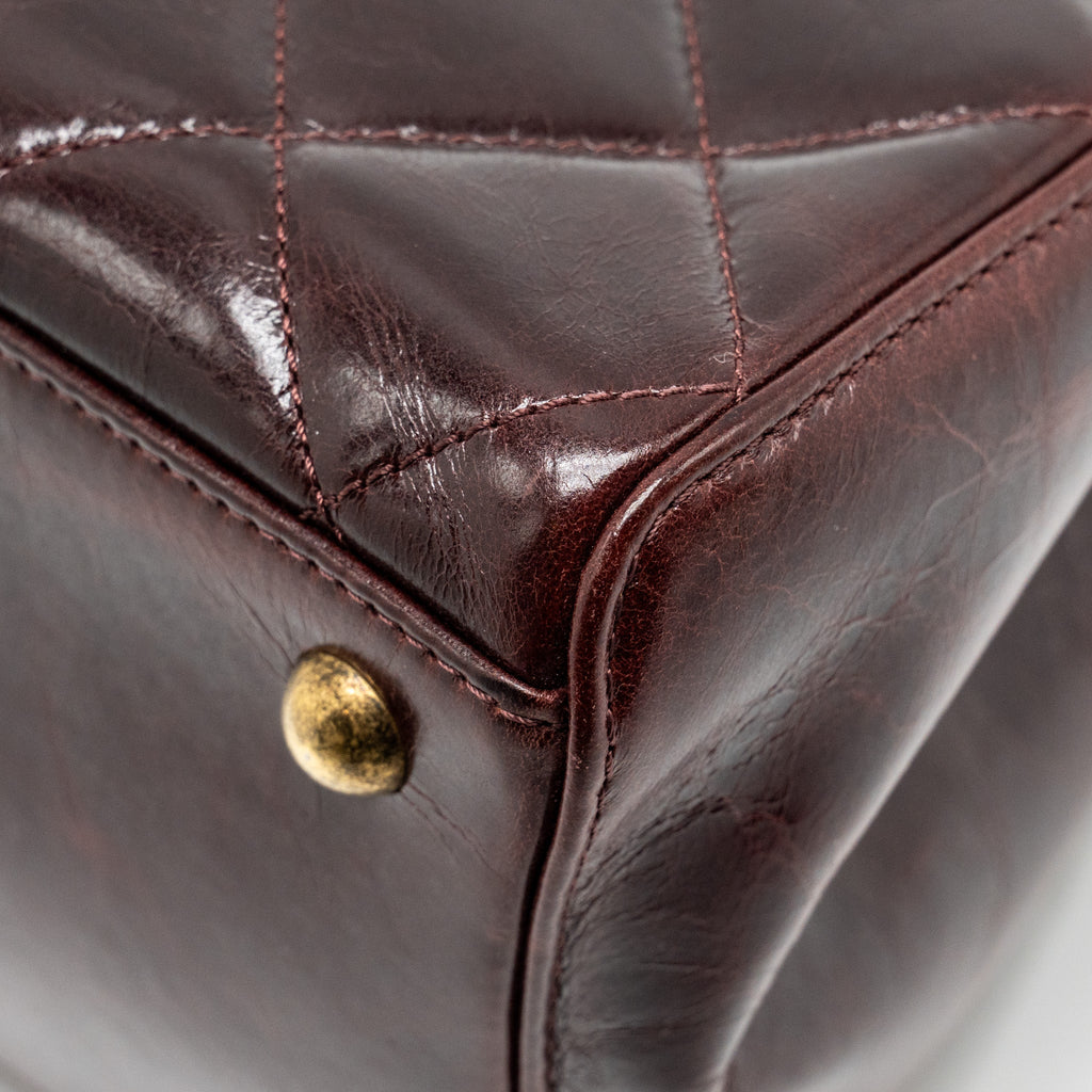Chanel Perfect Edge Tote Bag Calfskin Burgundy