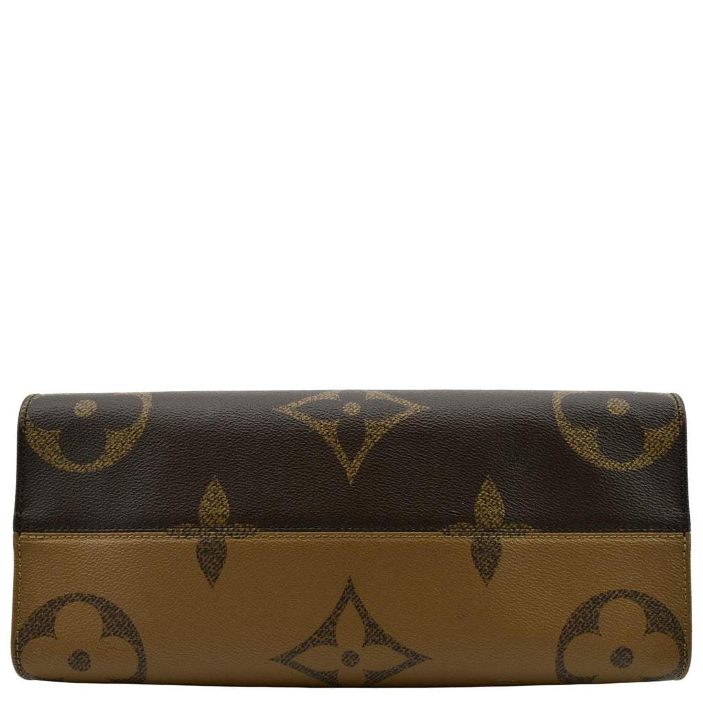 LOUIS VUITTON Onthego MM Giant Monogram Canvas Tote Shoulder Bag Brown