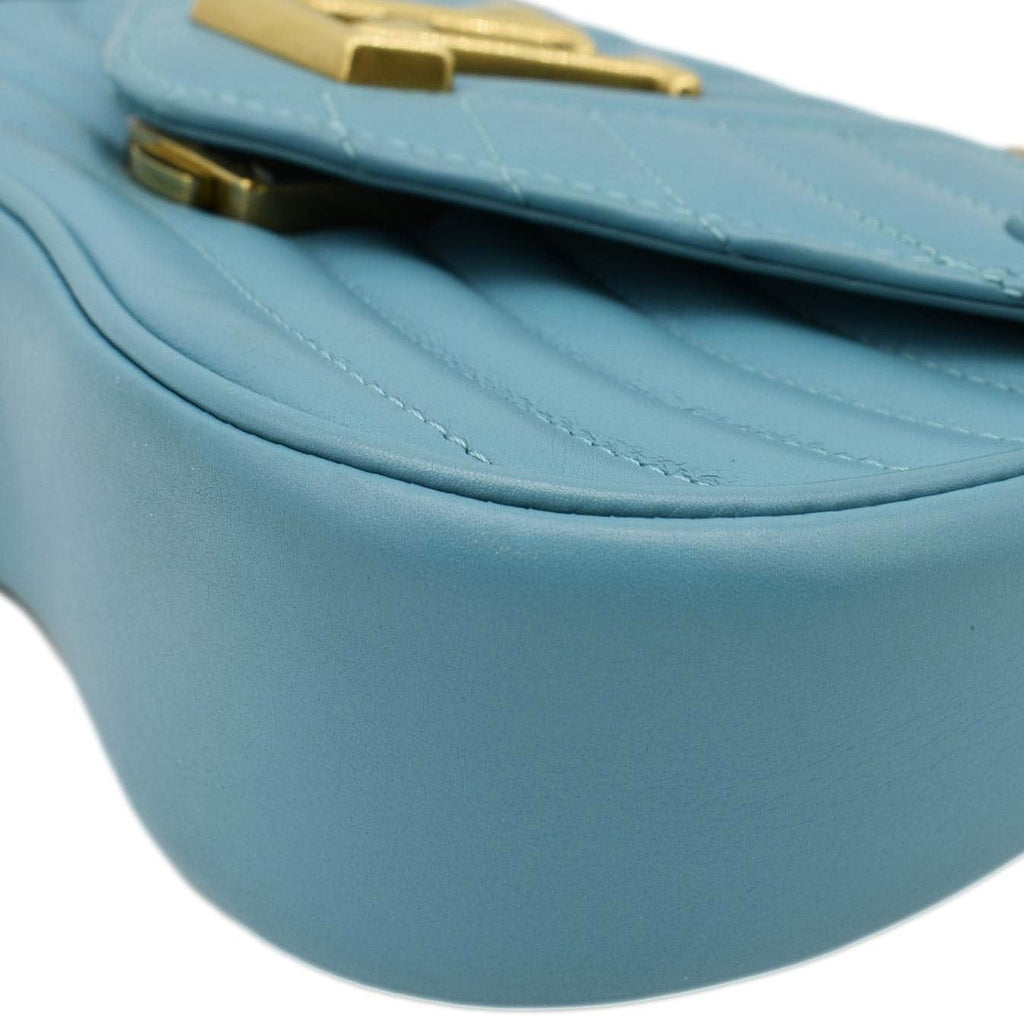 LOUIS VUITTON New Wave PM Leather Shoulder Bag Blue