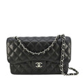 CHANEL Jumbo Classic Double Flap Quilted Caviar Leather Shoulder Bag Black