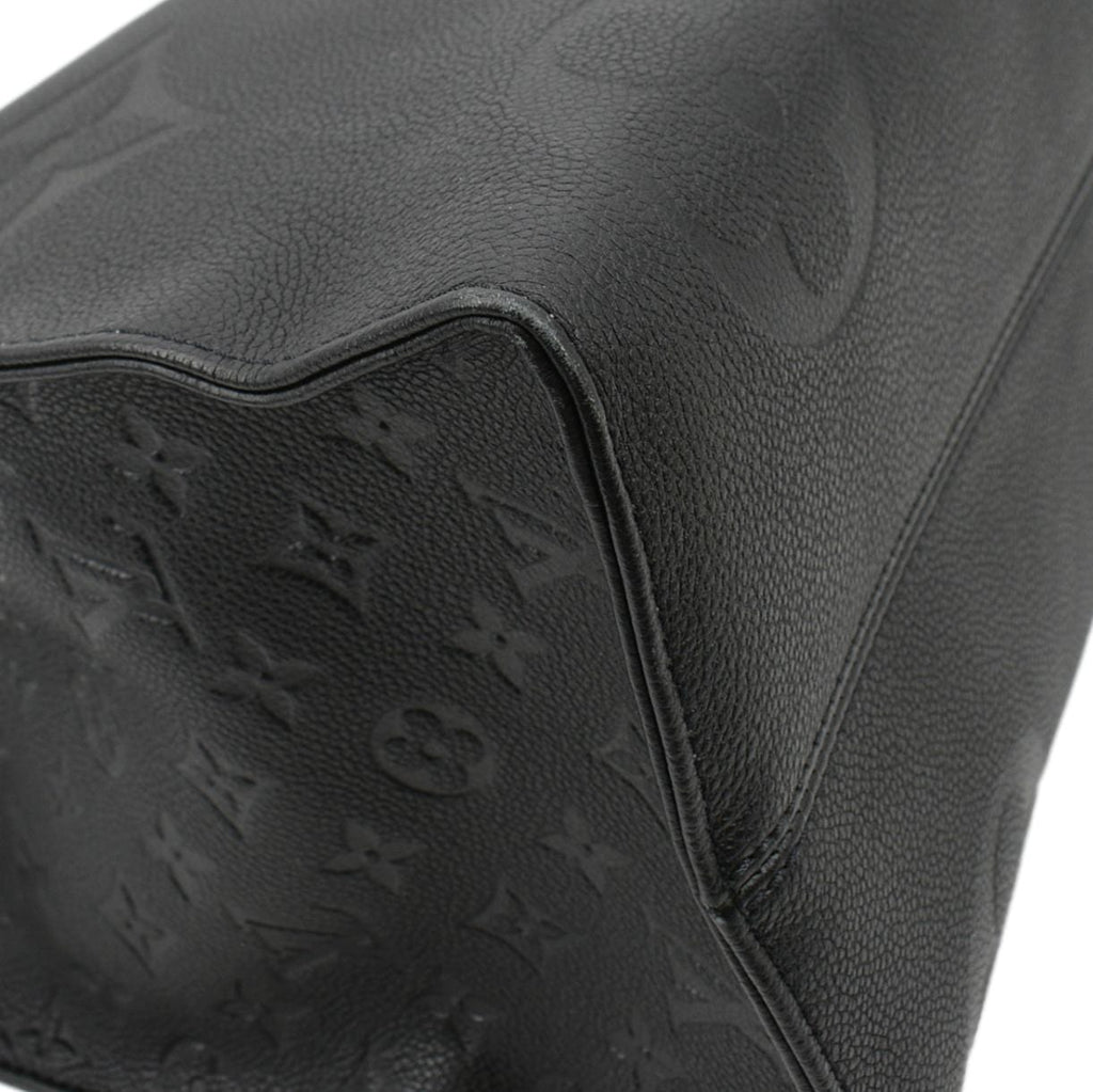 LOUIS VUITTON Onthego GM Monogram Empreinte Leather Tote Shoulder Bag Black