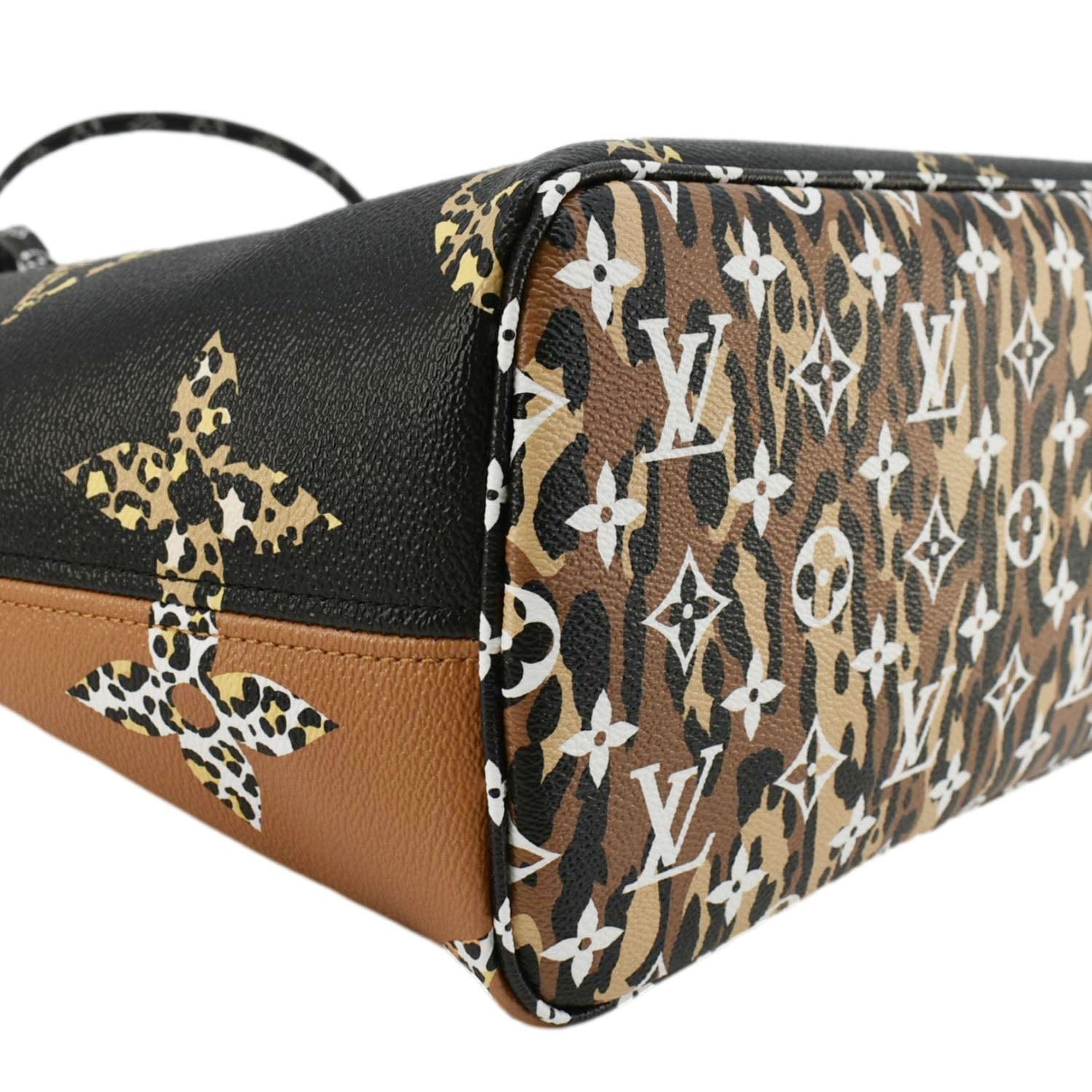 LOUIS VUITTON Neverfull MM Monogram Jungle Shoulder Bag Orange