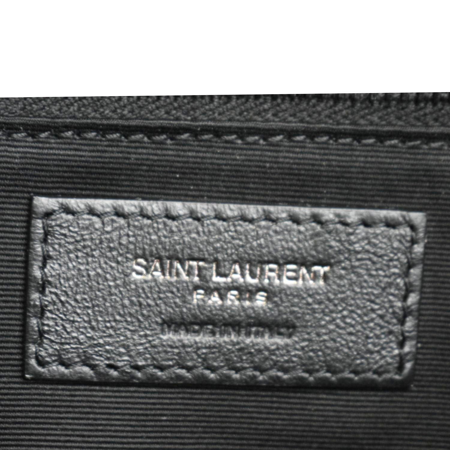 YVES SAINT LAURENT Niki  Crinkle Leather Shopper Tote Bag Black