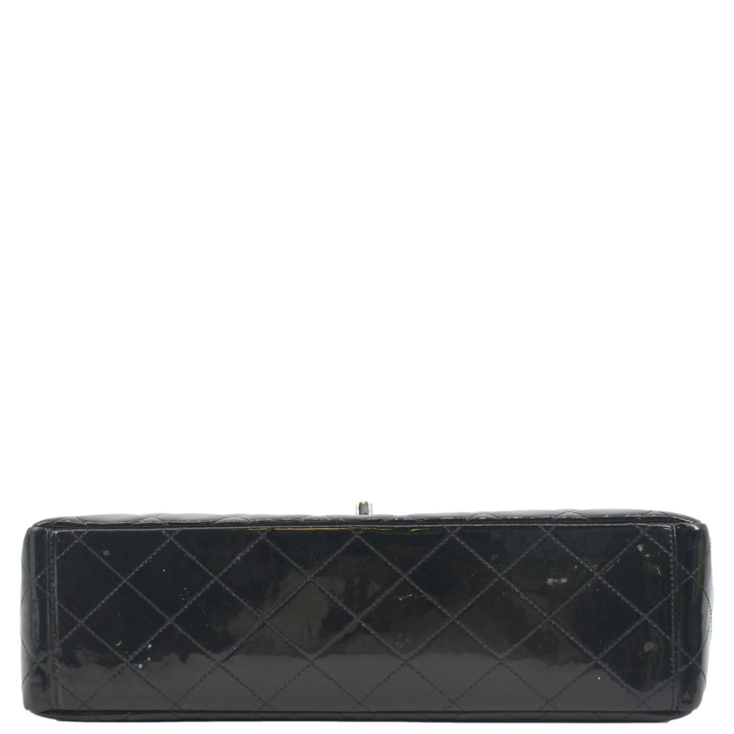 CHANEL Classic Maxi Single Flap Patent Leather Shoulder Bag Black