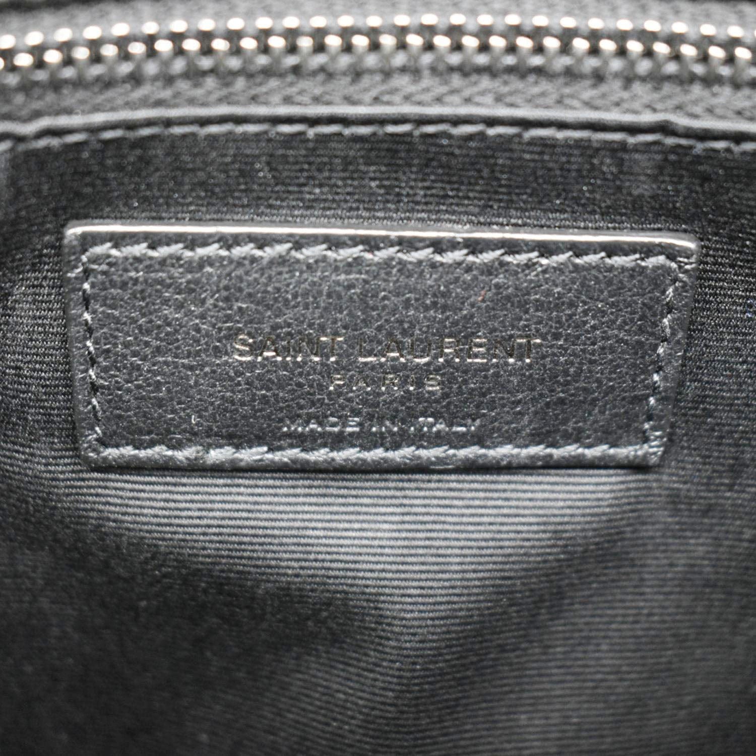 YVES SAINT LAURENT Niki Medium Crinkle  Leather Shoulder Bag Black