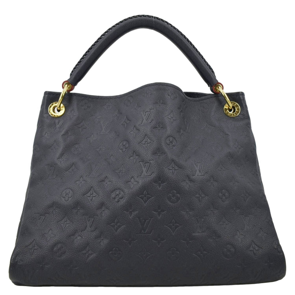 LOUIS VUITTON Artsy MM Empreinte Leather Shoulder Bag Navy Blue