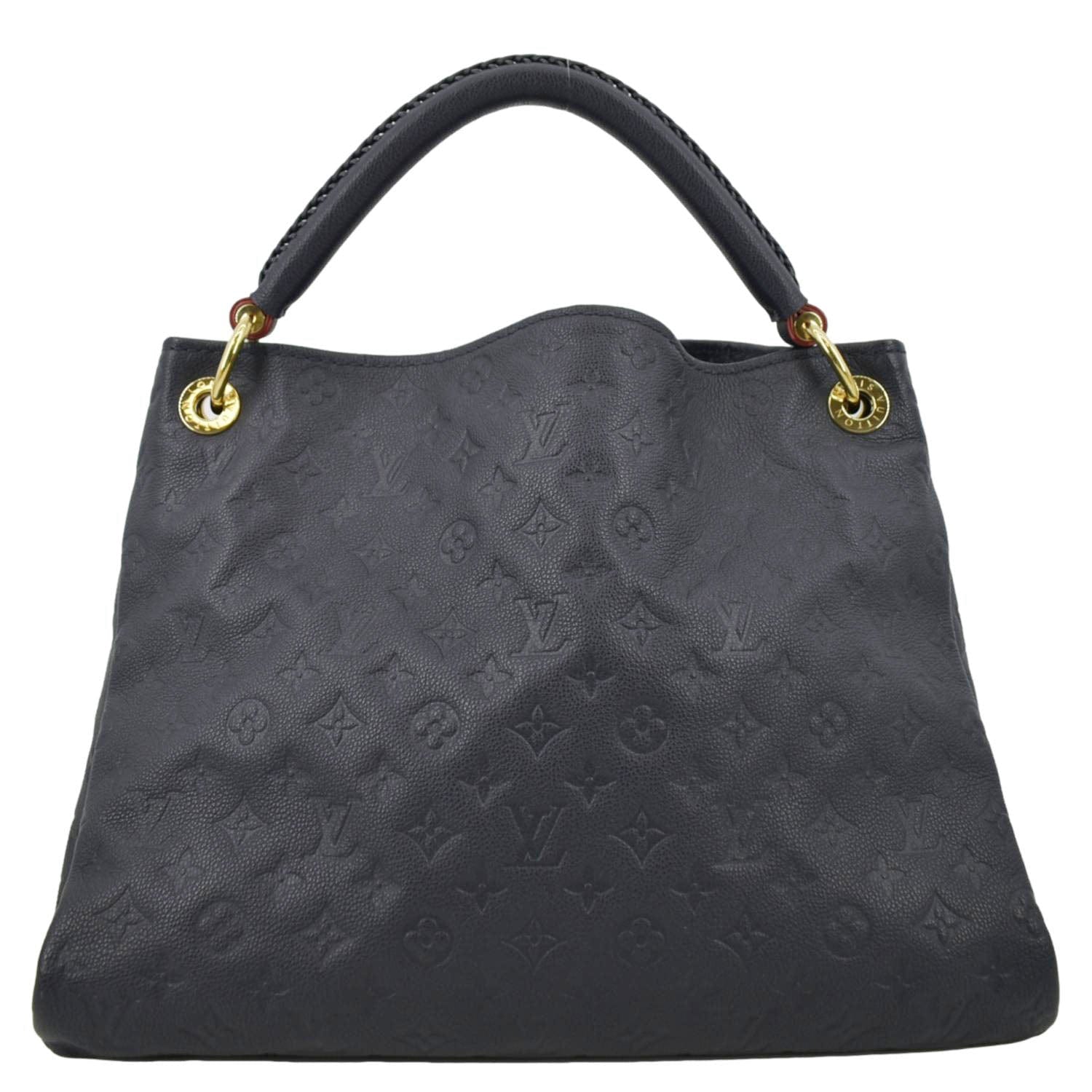 LOUIS VUITTON Artsy MM Empreinte Leather Shoulder Bag Navy Blue