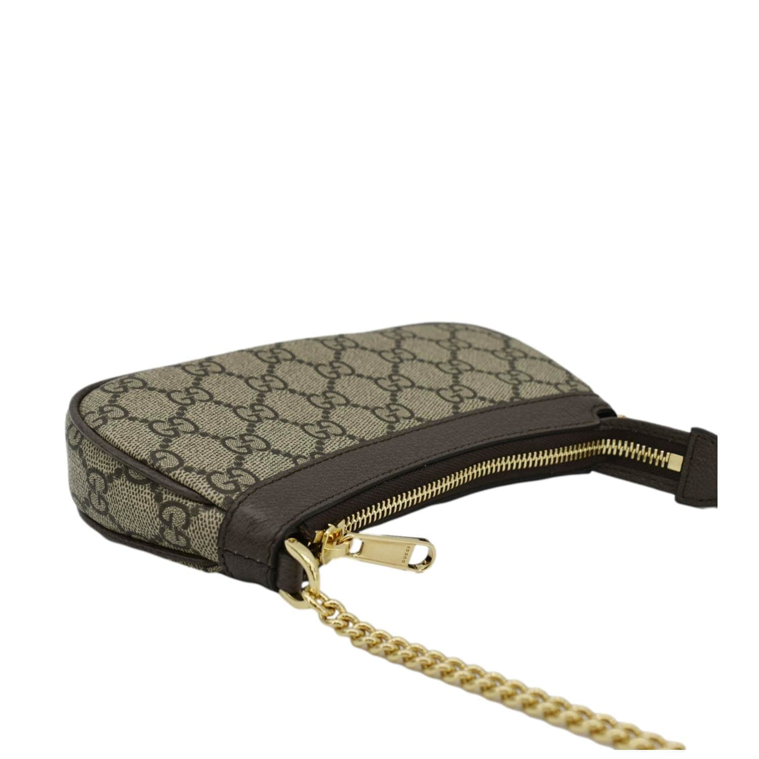 GUCCI Ophidia Mini GG Supreme Canvas Shoulder Bag Beige 764960