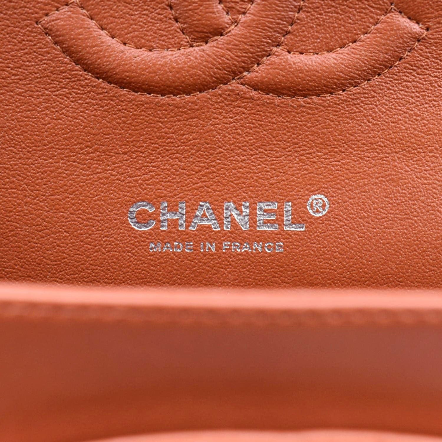 CHANEL Classic Medium Double Flap Quilted Leather Shoulder Bag Red