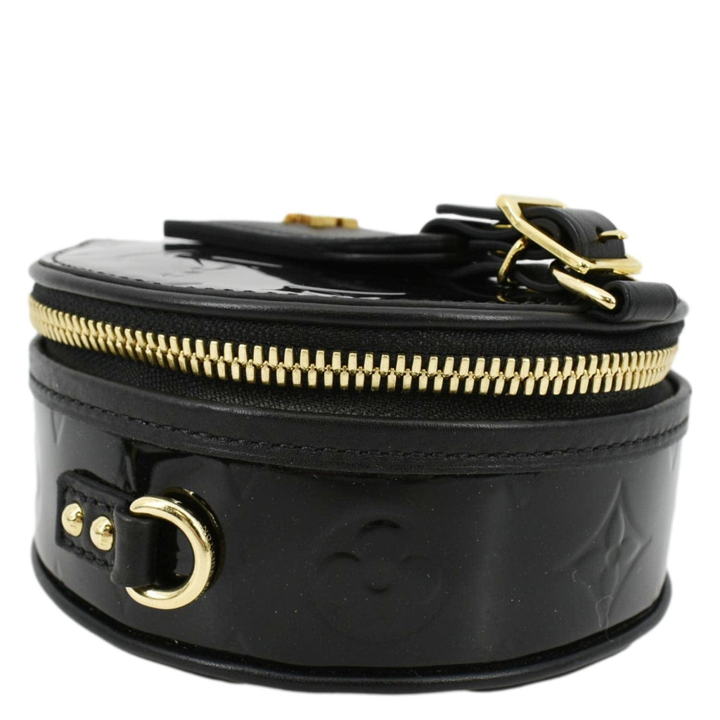 LOUIS VUITTON Boite Chapeau Souple Mini Monogram Vernis Shoulder Bag Black